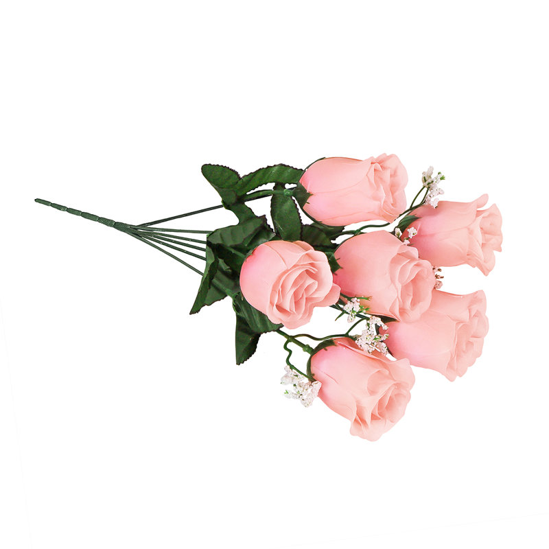 Bouquet de roses artificielles, Pêche rose
