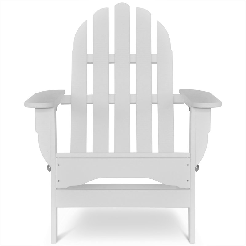 Leighton Foldable Outdoor Adirondack Chair, White