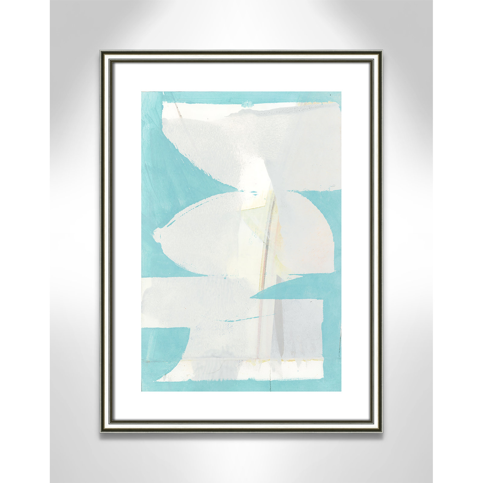 Nara "Carve I" Painting, 24.25" H x 18.25" W x 0.88" D, Silver Framed Paper