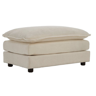 Chenille Fabric Ottoman Footrest - Compatible with 2/3/4 Seater Sofa, Non-Slip Soft Foot Stool for Sofa