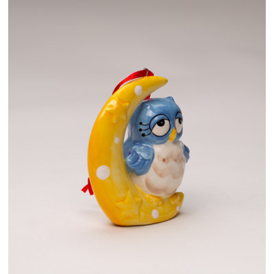 Ornement hibou sur la lune 