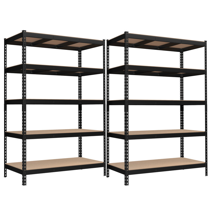 5-Tier Adjustable Shelving Units (Set of 2), 70.9" H x 94.4" W x 23.6" D