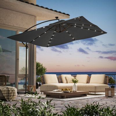 98.4'' Lighted Cantilever Umbrella