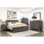 Table de chevet chic pour chambre à coucher avec 2, couleur brun-gris et argenté tendance 2 pour la chambre à coucher, teinte