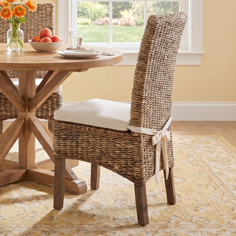 Lizzie Side Chair With Cushion, Gray Wash