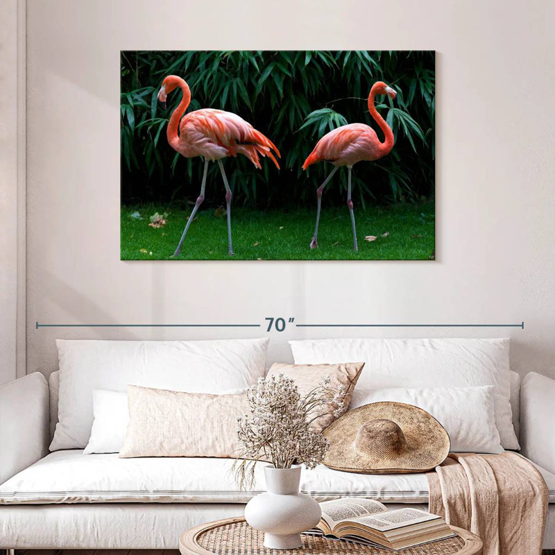 Two Sassy Flamingos, 30" H x 45" W