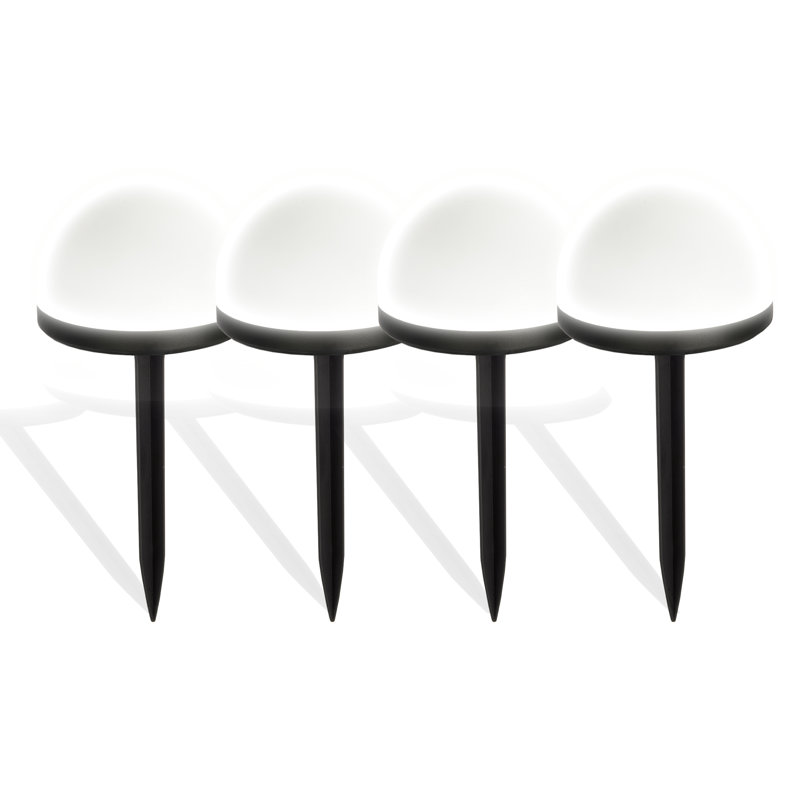 Bell + Howell Solar Powered Dome Pathway Lights with Auto On/Off, Set of 4