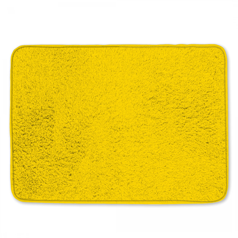 Tapis de bain uni à fond jaune, 24 po L x 17 po L
