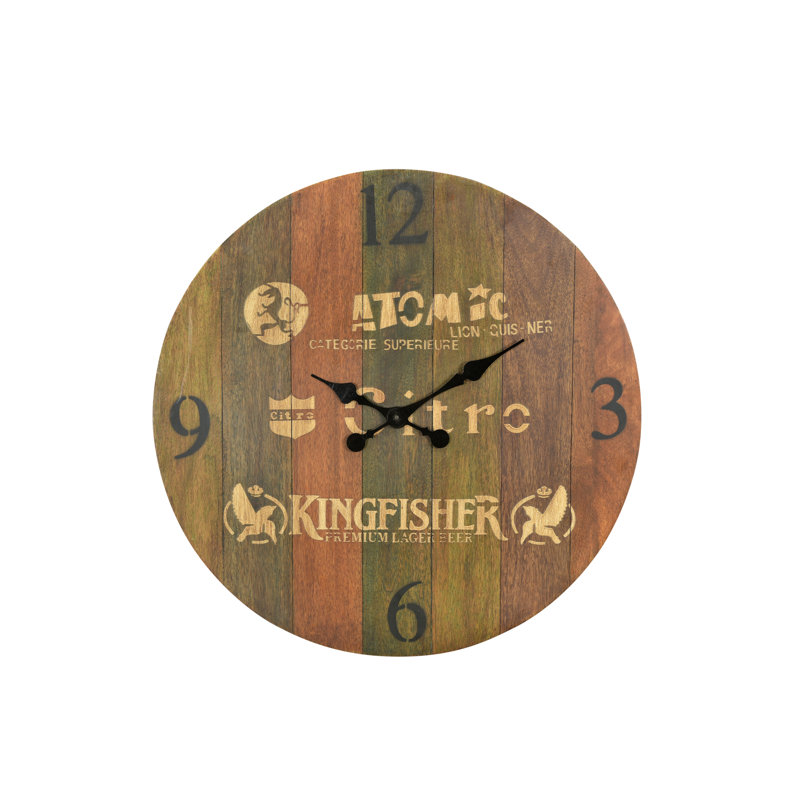 Jaydynn Solid Wood Wall Clock