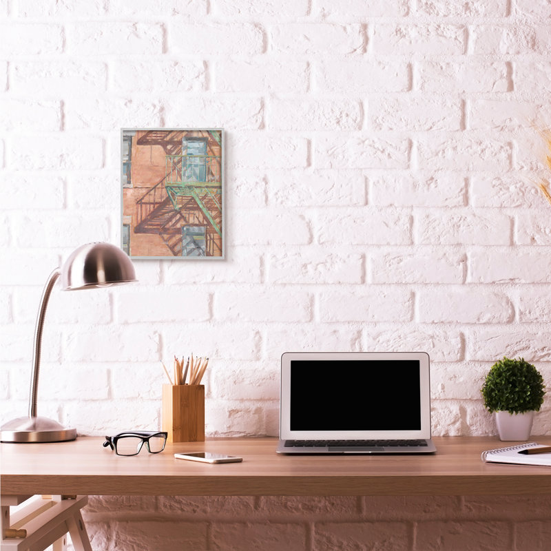 Cityscape fire red green» par éthan harper-reproduction d’art sans cadre sur toile, H 14 po x l 11 po x P 1,5 po