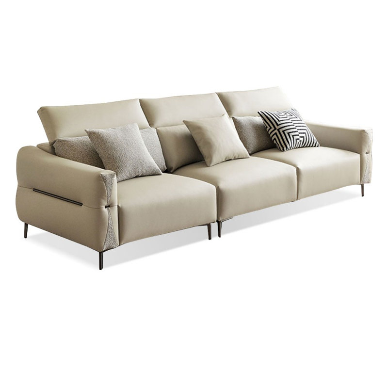 Coussin modulaire 116,14 po en similicuir, Beige