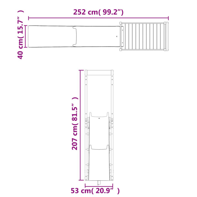 VidaXL Pine Swing Set with 1 Slide(s)