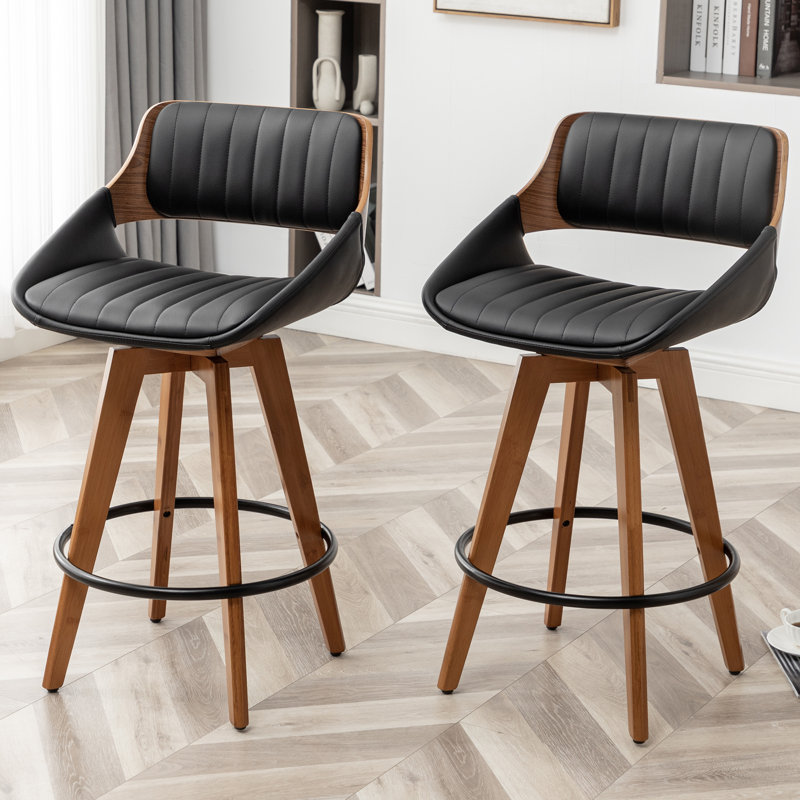 Jobani Swivel Stool, Black, Bar Stool (30" Seat Height)