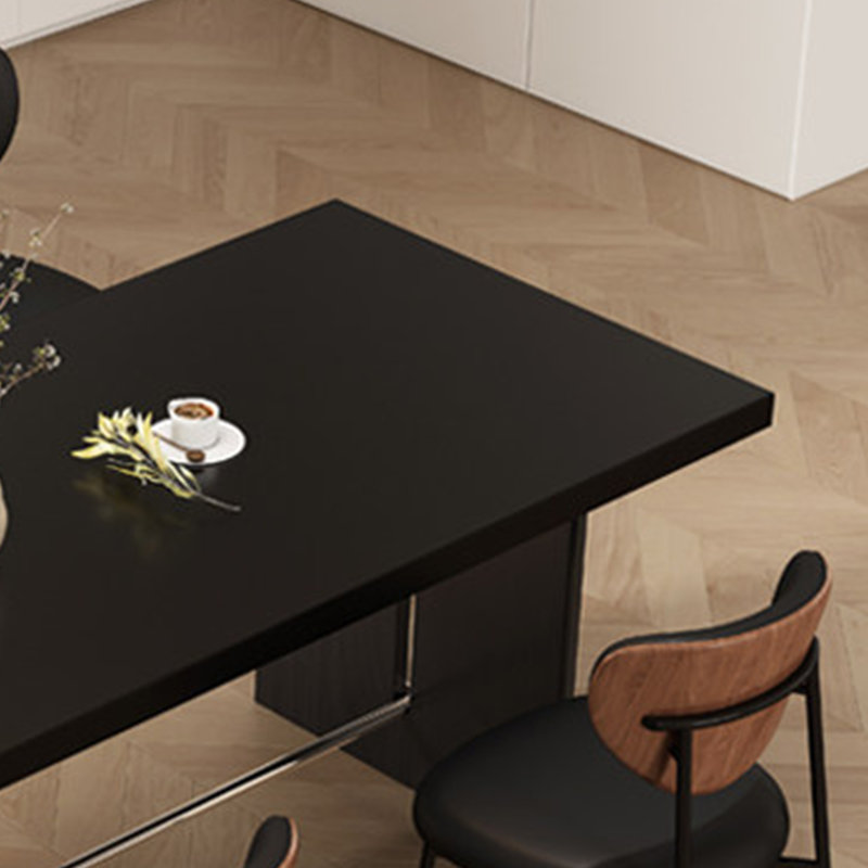 Black rectangular dining table, 29.52"H x 86.61"L x 35.43"W