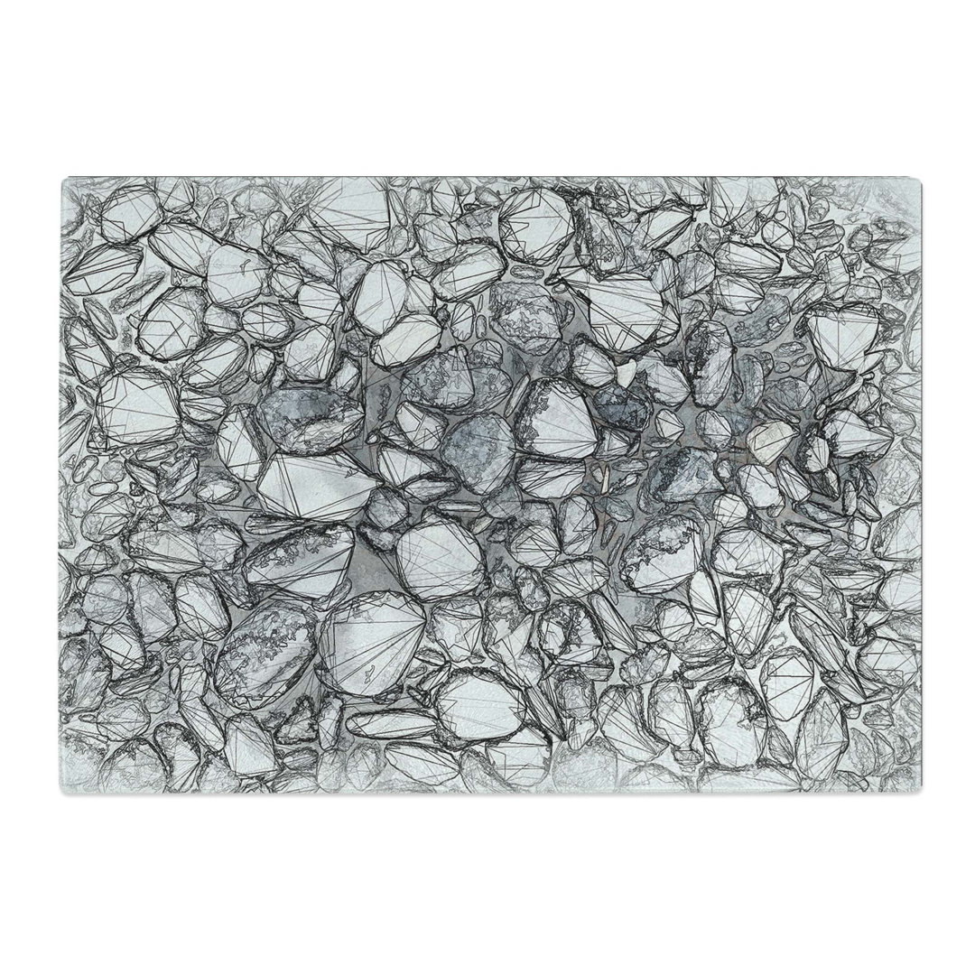 Tempered Glass Pebbles Chopping Board