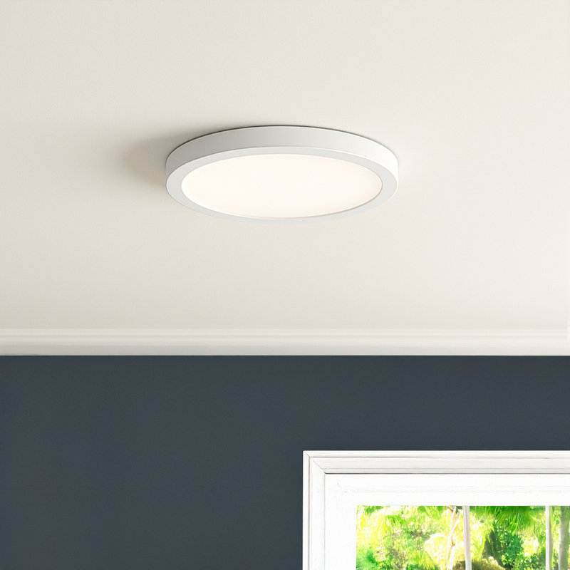 7 in.Round 10.3-Watt 3000K LED Flush Mount Light, 1150 Lumens, White