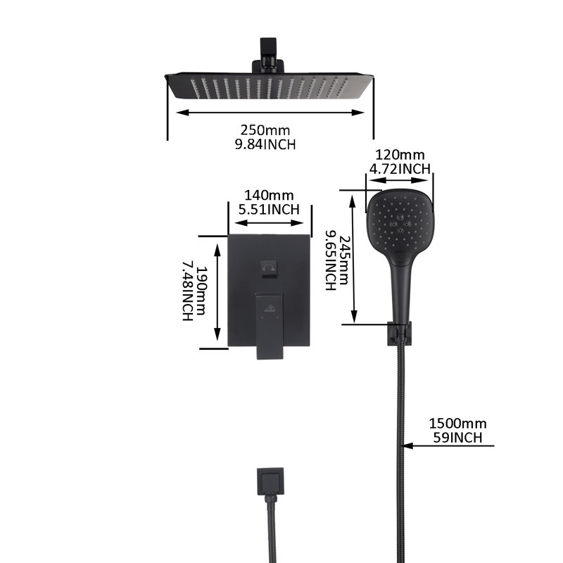 All-In-One Kit with Rough in-Valve, Black