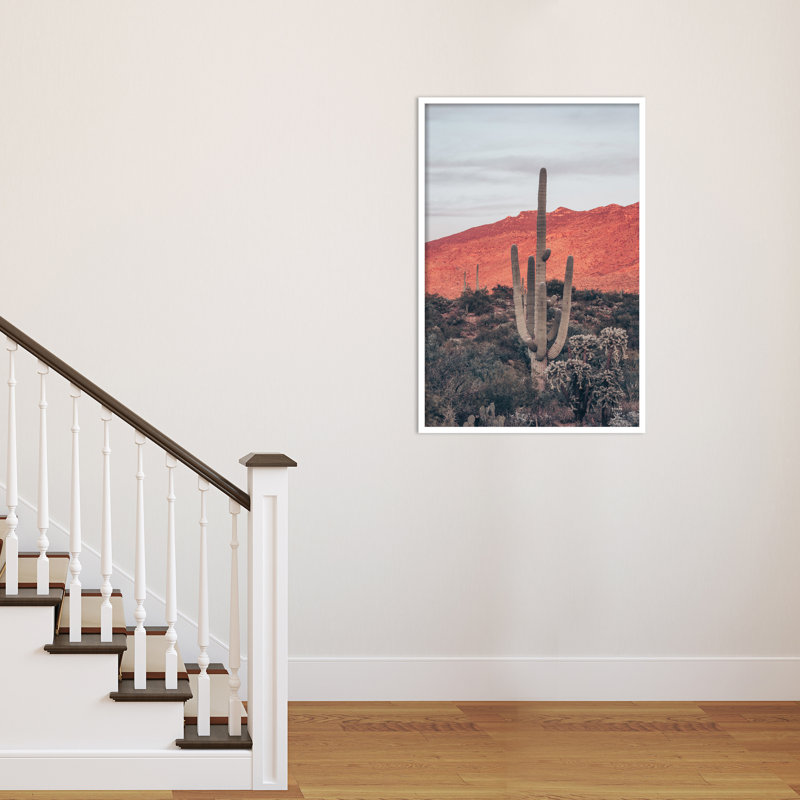 Sunsets And Saguaros by Nathan Larson, 41" H x 28" W x 1" D, White