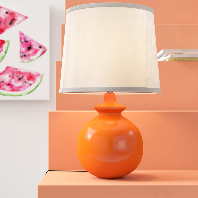 Lampe de table 21 po Abdias, Orange nectar brillant
