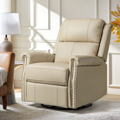 Fauteuil inclinable standard pivotant en cuir véritable de 32 po de largeur Inglenook