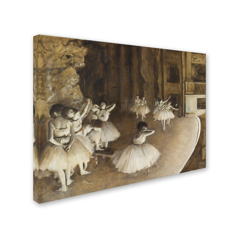 « ballet à répétition, 1874 » par edgar degas, ensemble de tirages, H 24 po x l 32 po x P 2 po, Toile tendue, Pas de tapis