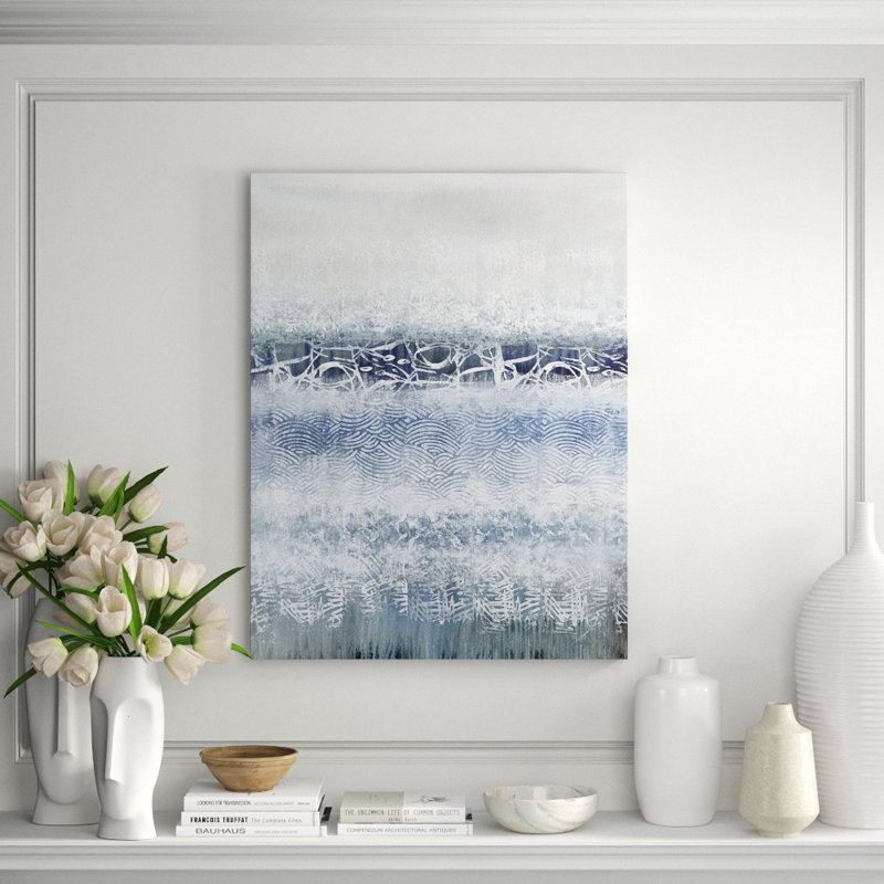 Indigo Print by Jennifer Hollack Raboin, Stretched Canvas, 50" H x 38" W x 2" D