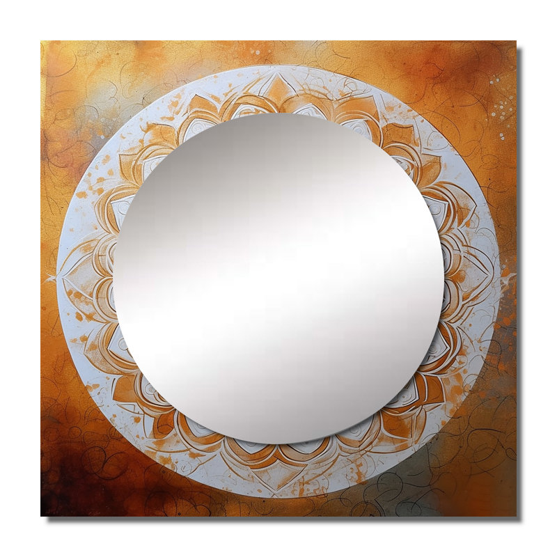 Oris - Boho Mandala Large Square Mirror Wall Decor For Bedroom, 23" x 23"