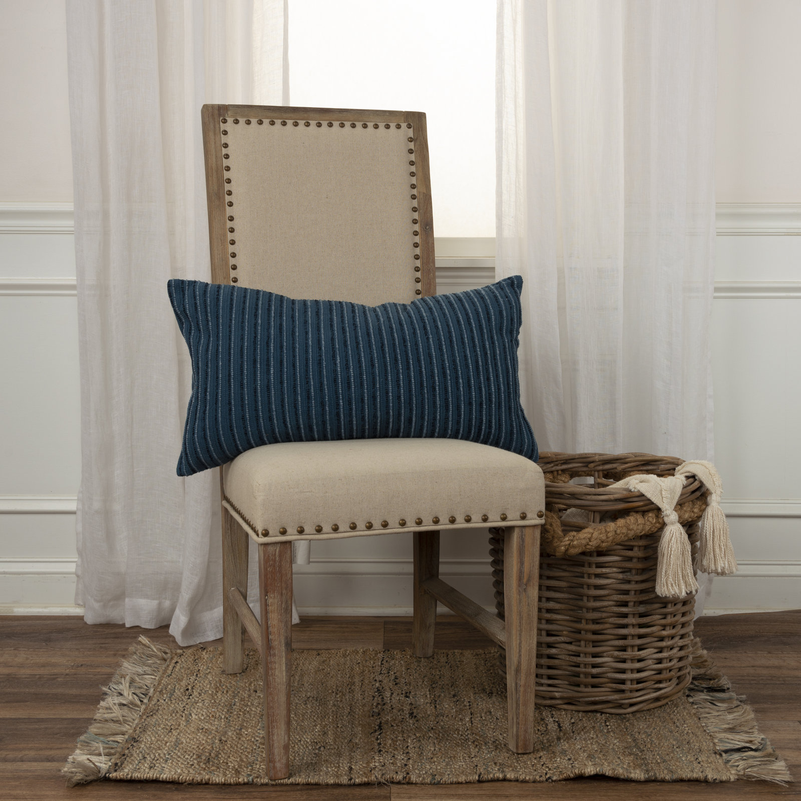 Leifsson 26" x 14" Throw Pillow, Teal