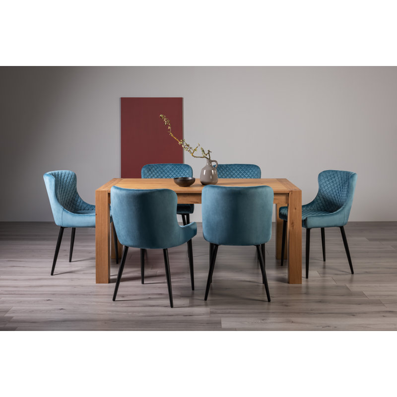 6 - Person Extendable Dining Set, Petrol Blue
