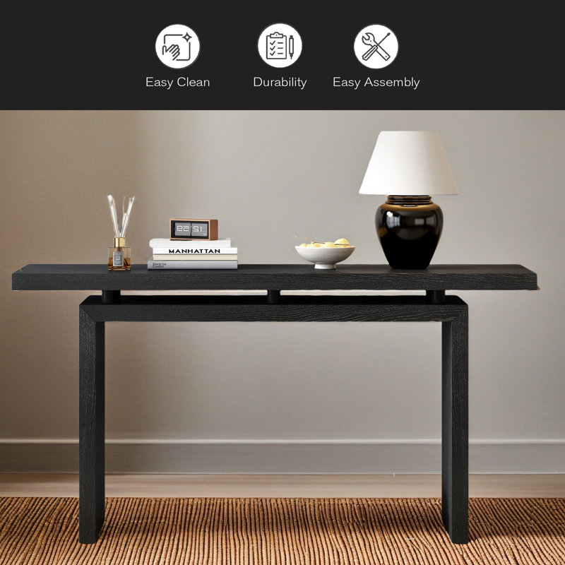 Console en placage de frêne de conception unique, de style moderne et simple, avec un plateau de table astucieux, convenant à un vestibule, un couloir, un salon, un vestibule