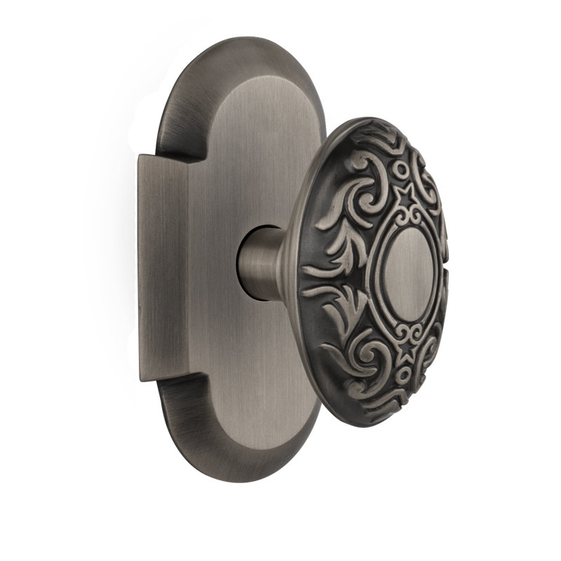 Cottage Plate with Victorian Door Knob, Antique Pewter, 2-3/4"