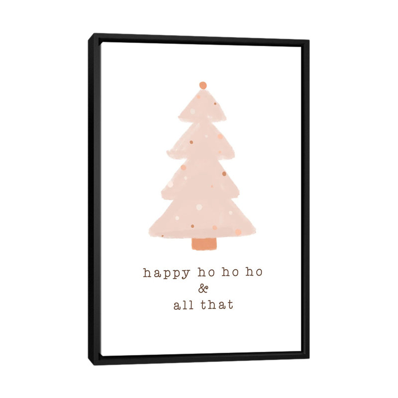 « Happy Ho Ho Ho » par Orara studio, reproduction d’art, H 48 po x l 32 po x P 1,5 po, Toile avec cadre noir, Pas de tapis