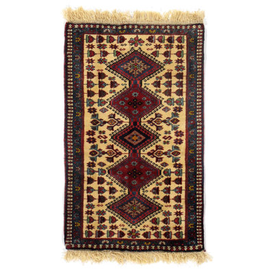Tapis traditionnel persan Yalameh - 2 pi x 3 pi 2 po