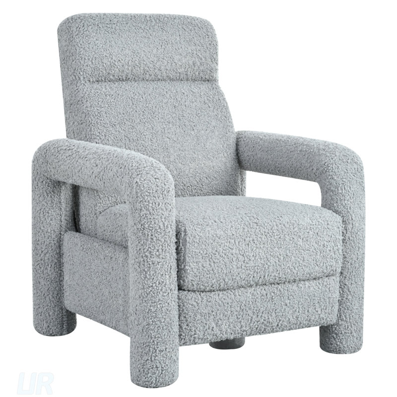 31.25" Push Back Recliner Armchair, Light Gray