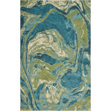 Strouth Abstract Teal Area Rug