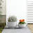 17.5"W x 11.5" H Large Bright White Concrete Planter / Pot Lightweight Planter Bowl with Drainage Holes-1007979571-1007979569