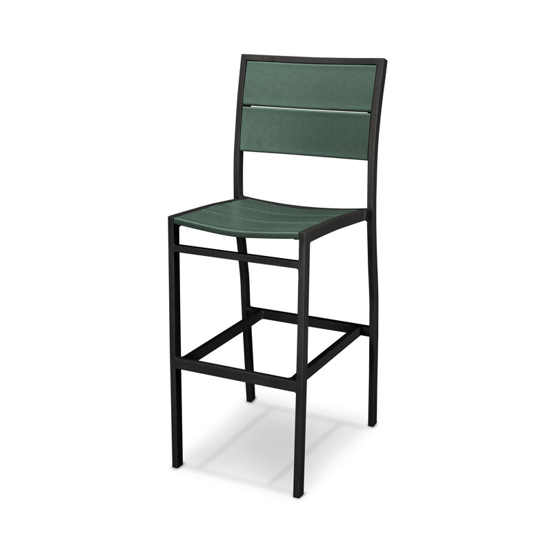 Chaise d'appoint de bar POLYWOOD Surf City, Noir texturé / Forêt tropicale