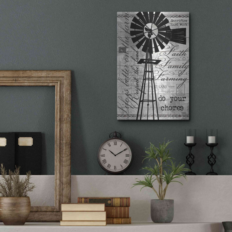 «Do Your Chores Windmill» par Cindy Jacobs, art mural en métal, H 16 po x l 12 po