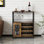 Armoire à boissons alcoolisées, armoire à vin avec porte-bouteilles détachable, armoire à vin industrielle en métal et en bois pour la maison, pour la cuisine à la maison