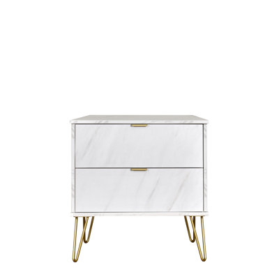 Fully Assembled Bellatrix 2 Drawer Bedside Table