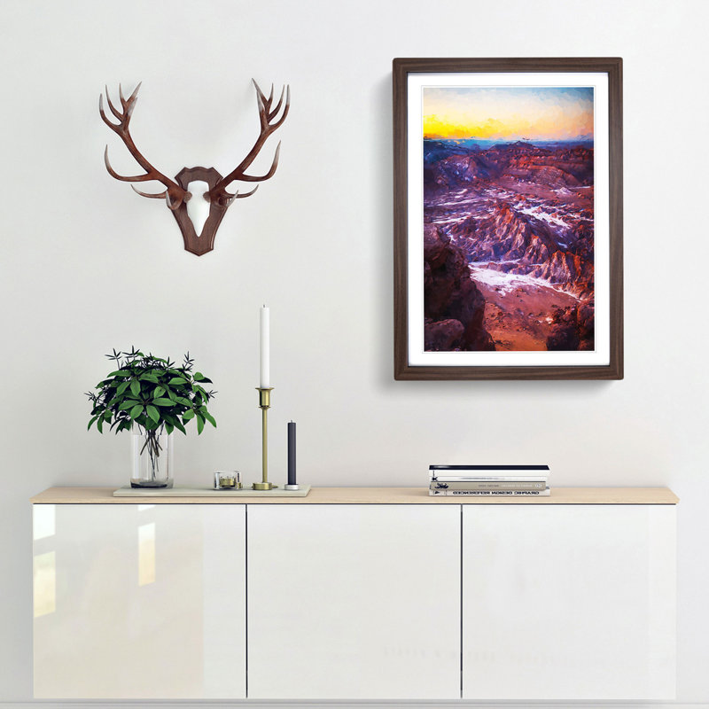 Sunset over the Atacama Desert in Abstract - Picture Frame Graphic Art Print, 36cm H x 27cm W x 2cm D, Walnut Framed