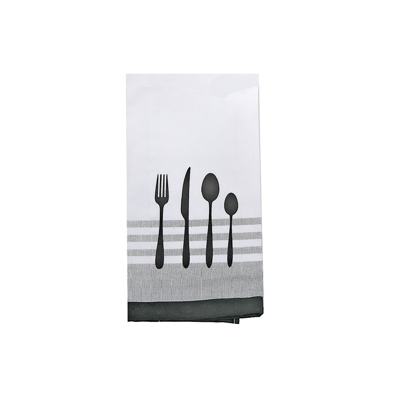 Serviettes de cuisine en coton, Noir
