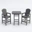 Ensemble de bar carré 3 pièces avec trou pour parasol et tabourets de bar avec porte-gobelets-1151458592