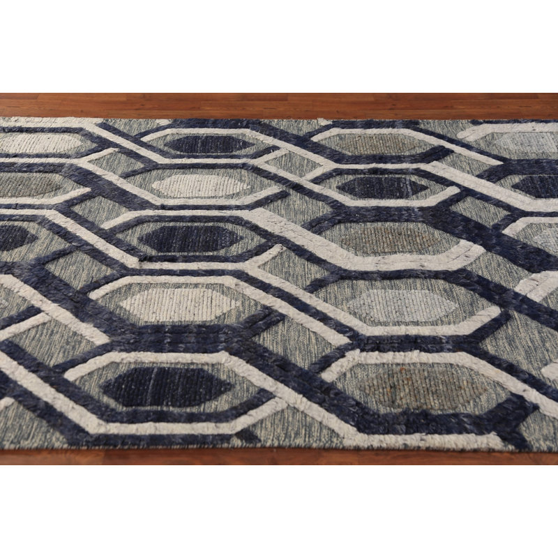 Tapis moderne marocain à motif géométrique indien 5 x 8