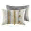 Édredon gris / jaune double, coton avec imprimé rayé et rembourrage, literie élégante en gris / jaune, bordure, hypnotisant-121232285