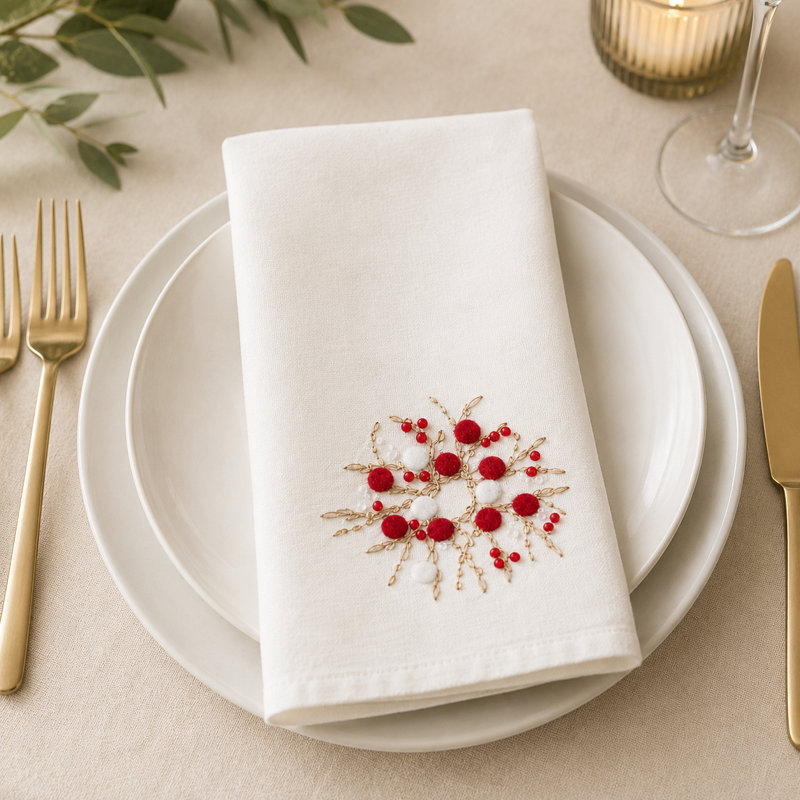 Liebwin Embroidered Square Napkin