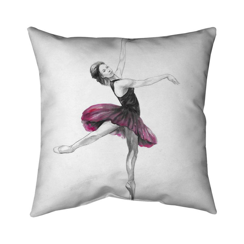 Small Pink Ballerina Throw Pillow | Cute Bedroom Decor