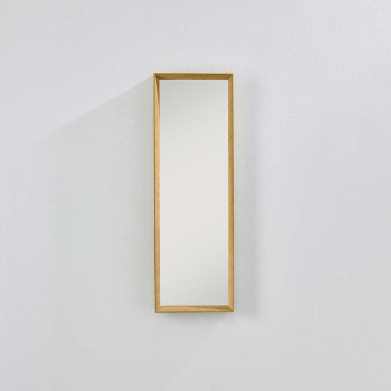 Nakira Solid Wood Rectangle Wall Mirror, Yellow