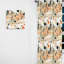 Coral and Beige Polka Dot Skyline - Modern Velvet Curtain - Room Darkening - 1 Panel-107594396