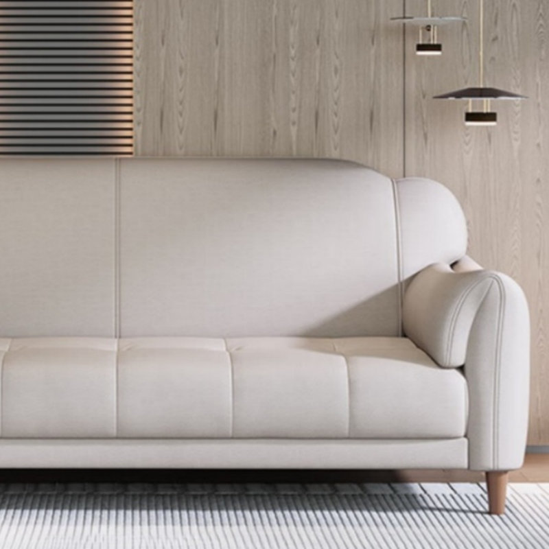 Straight Retro-Style Couch, Burlywood, White